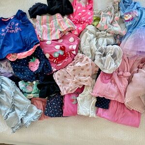 18M Baby Girl Clothing Bundle | 38 Pieces Dresses Rompers Tops Jackets